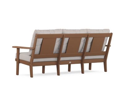 Image showing  Prairie Deep Seating Sofa in Teak/Dune Burlap