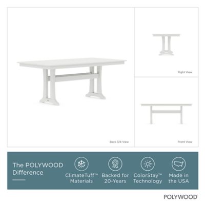 Image showing  Lakeside 7 pc. Farmhouse Dining Set with Trestle Legs, White