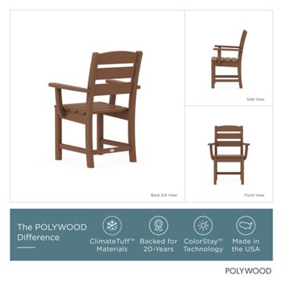Image showing 1 th POLYWOOD Lakeside 5 pc. Round Farmhouse Dining Set, Teak