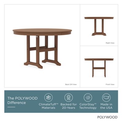 Image showing 2 th POLYWOOD Lakeside 5 pc. Round Farmhouse Dining Set, Teak