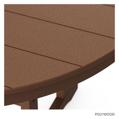 Image showing 4 th POLYWOOD Lakeside 5 pc. Round Farmhouse Dining Set, Teak