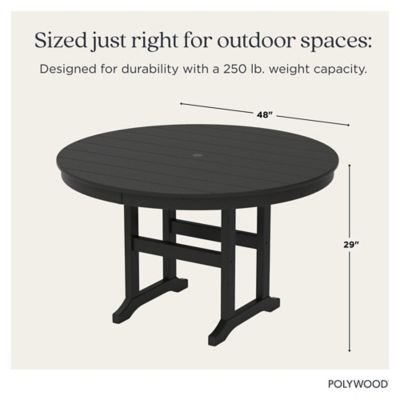 Image showing 6 th POLYWOOD Lakeside 5 pc. Round Farmhouse Dining Set, Teak