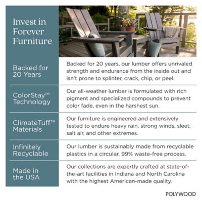 Image showing 9 th POLYWOOD Lakeside 5 pc. Round Farmhouse Dining Set, Teak