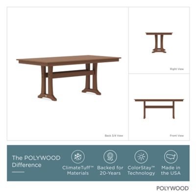 Image showing  Lakeside 7 pc. Farmhouse Dining Set with Trestle Legs, Teak