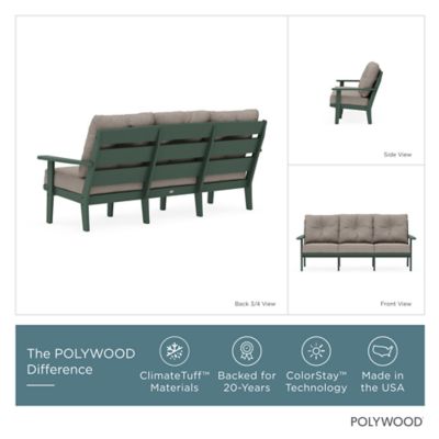 Image showing  Lakeside Deep Seating Sofa in Green / Weathered Tweed