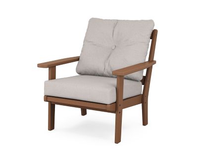 POLYWOOD Prairie Deep Seating Chair in Teak/Dune Burlap