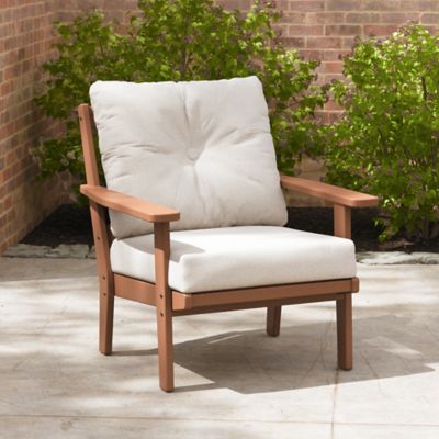 Image showing  Prairie Deep Seating Chair in Teak/Dune Burlap