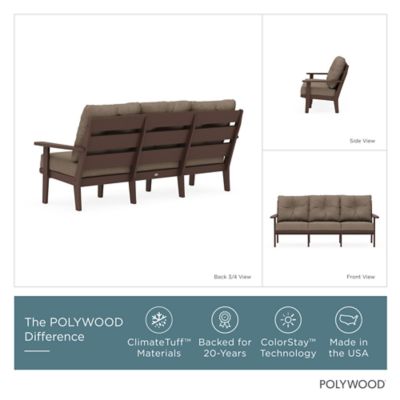 Image showing  Lakeside Deep Seating Sofa in Mahogany / Spiced Burlap