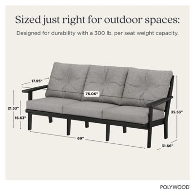 Image showing  Lakeside Deep Seating Sofa in Mahogany / Spiced Burlap