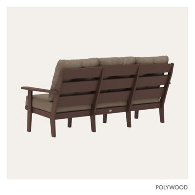Image showing  Lakeside Deep Seating Sofa in Mahogany / Spiced Burlap