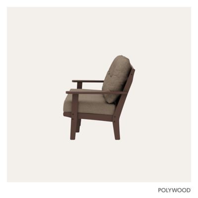 Image showing  Lakeside Deep Seating Sofa in Mahogany / Spiced Burlap