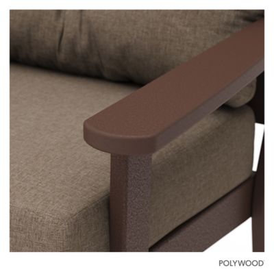 Image showing 5 th POLYWOOD Lakeside Deep Seating Sofa in Mahogany / Spiced Burlap