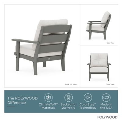 Image showing 1 th POLYWOOD Lakeside Deep Seating Chair in Slate Grey / Natural Linen