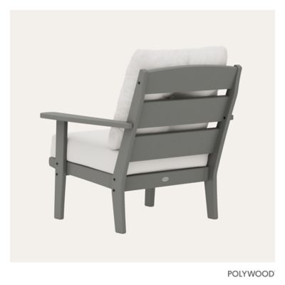 Image showing 3 th POLYWOOD Lakeside Deep Seating Chair in Slate Grey / Natural Linen