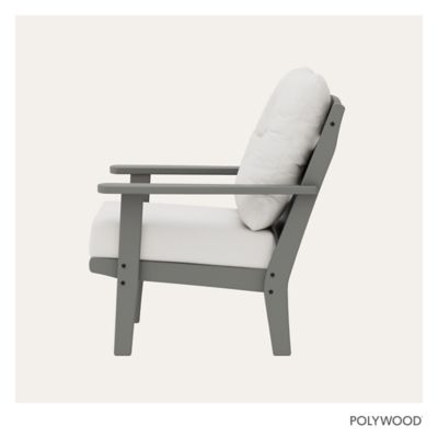 Image showing 4 th POLYWOOD Lakeside Deep Seating Chair in Slate Grey / Natural Linen