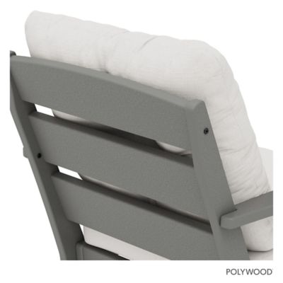 Image showing 5 th POLYWOOD Lakeside Deep Seating Chair in Slate Grey / Natural Linen