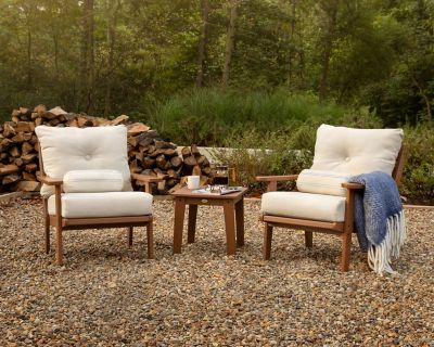 Image showing 6 th POLYWOOD Lakeside Deep Seating Chair in Slate Grey / Natural Linen