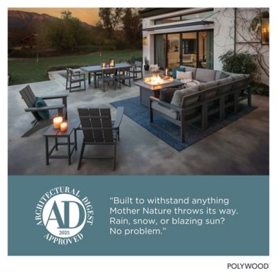 Image showing 7 th POLYWOOD Lakeside Deep Seating Chair in Slate Grey / Natural Linen