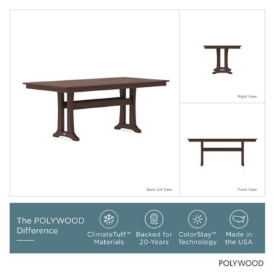 Image showing  Lakeside 7 pc. Farmhouse Dining Set with Trestle Legs, Mahogony
