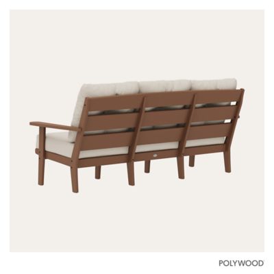 Image showing  Lakeside Deep Seating Sofa in Teak/Dune Burlap
