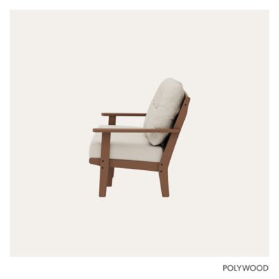 Image showing  Lakeside Deep Seating Sofa in Teak/Dune Burlap