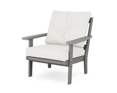 POLYWOOD Prairie Deep Seating Chair in Slate Grey/Natural Linen