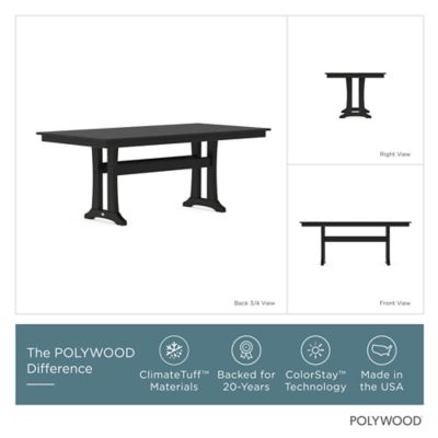 Image showing  Lakeside 7 pc. Farmhouse Dining Set with Trestle Legs, Black