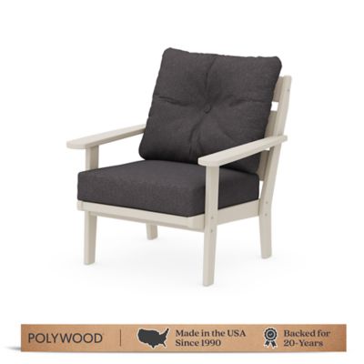 POLYWOOD Lakeside Deep Seating Chair in Sand / Ash Charcoal