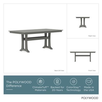 Image showing  Lakeside 7 pc. Farmhouse Dining Set with Trestle Legs, Slate Grey