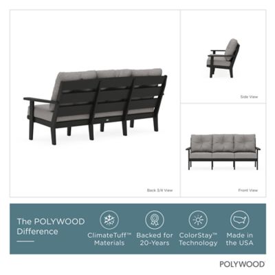 Image showing  Lakeside Deep Seating Sofa in Black/Grey Mist