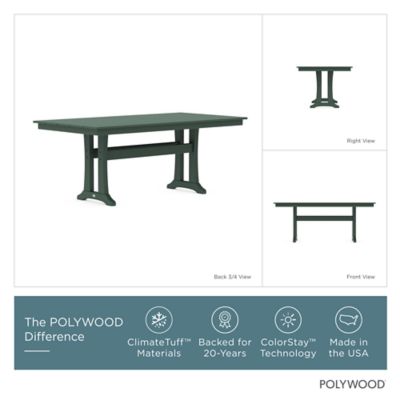Image showing  Lakeside 7 pc. Farmhouse Dining Set with Trestle Legs, Green