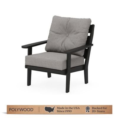 POLYWOOD Lakeside Deep Seating Chair, Black/Grey Mist
