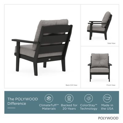 Image showing POLYWOOD Lakeside Deep Seating Chair, Black/Grey Mist