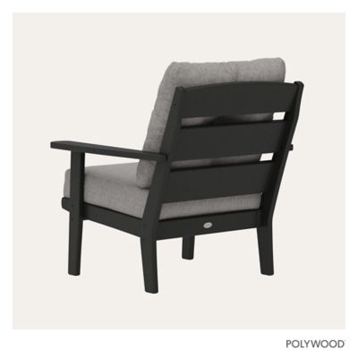 Image showing POLYWOOD Lakeside Deep Seating Chair, Black/Grey Mist