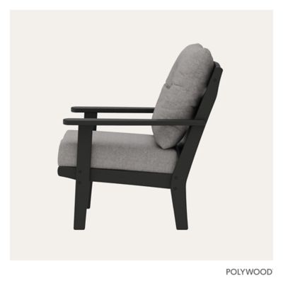 Image showing POLYWOOD Lakeside Deep Seating Chair, Black/Grey Mist
