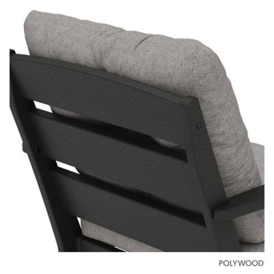 Image showing POLYWOOD Lakeside Deep Seating Chair, Black/Grey Mist