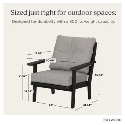 Image showing  Lakeside Deep Seating Chair in White / Marine Indigo