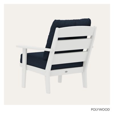 Image showing  Lakeside Deep Seating Chair in White / Marine Indigo