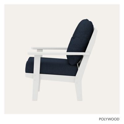 Image showing  Lakeside Deep Seating Chair in White / Marine Indigo