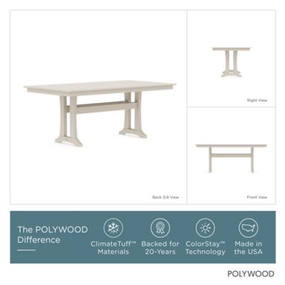 Image showing  Lakeside 7 pc. Farmhouse Dining Set with Trestle Legs, Sand