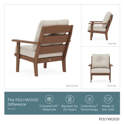 Image showing  Lakeside Deep Seating Chair in Teak / Dune Burlap