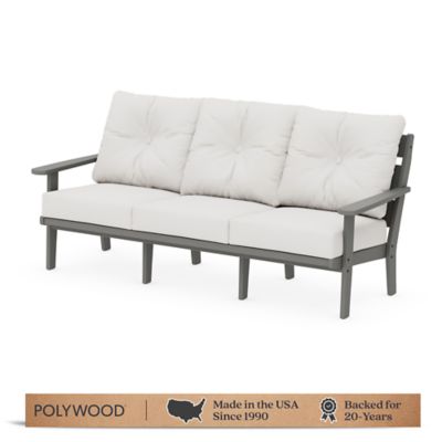POLYWOOD Lakeside Deep Seating Sofa in Slate/Grey Linen