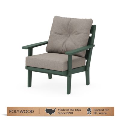 POLYWOOD Lakeside Deep Seating Chair in Green Tweed
