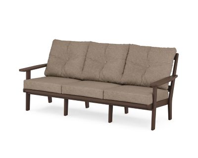 POLYWOOD Prairie Deep Seating Sofa Mahogony Spiced Burlap
