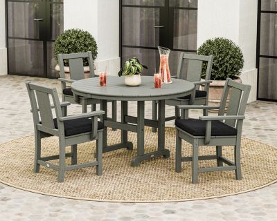 Image showing  Prairie 5-Piece Round Farmhouse Dining Set in Green