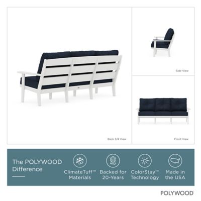 Image showing  Lakeside Deep Seating Sofa in White/Marine Indigo
