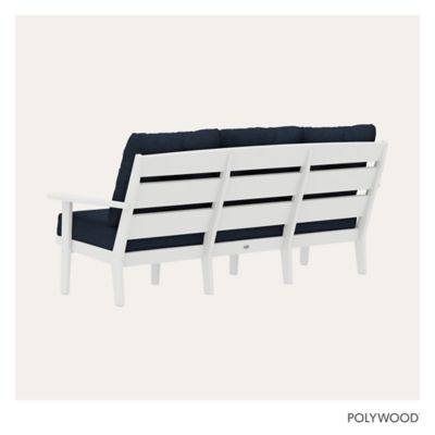 Image showing  Lakeside Deep Seating Sofa in White/Marine Indigo