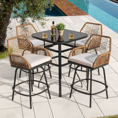Nuu Garden Outdoor 5 pc. Bar Set, Stools and Table