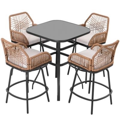 Image showing  Outdoor 5 pc. Bar Set, Stools and Table