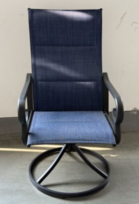 Nuu Garden 2 pc. Textilene Swivel Patio Dining Chairs with High Backrest